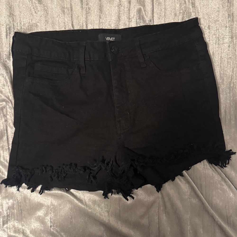 BUNDLE Black & White Frayed Jean Shorts